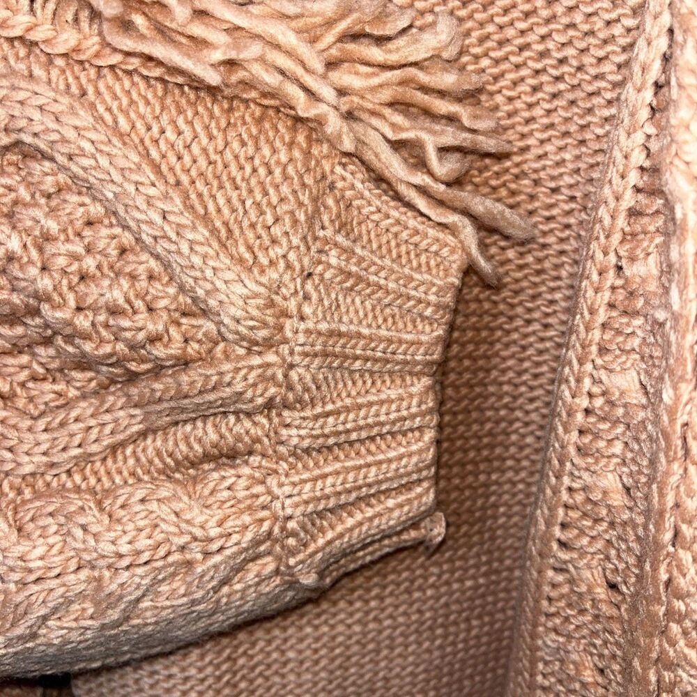 Label of Love Peach Rust Cable Knit Oversized Open Front Cardigan Size M / L NWT - Picture 5 of 8